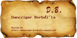 Dancziger Borbála névjegykártya